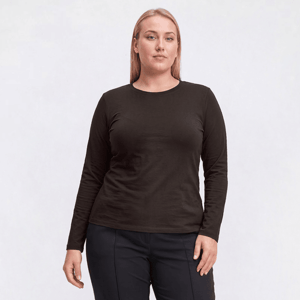 Plus Size Preswick & Moore Long Sleeve Classic Crew Neck Tee